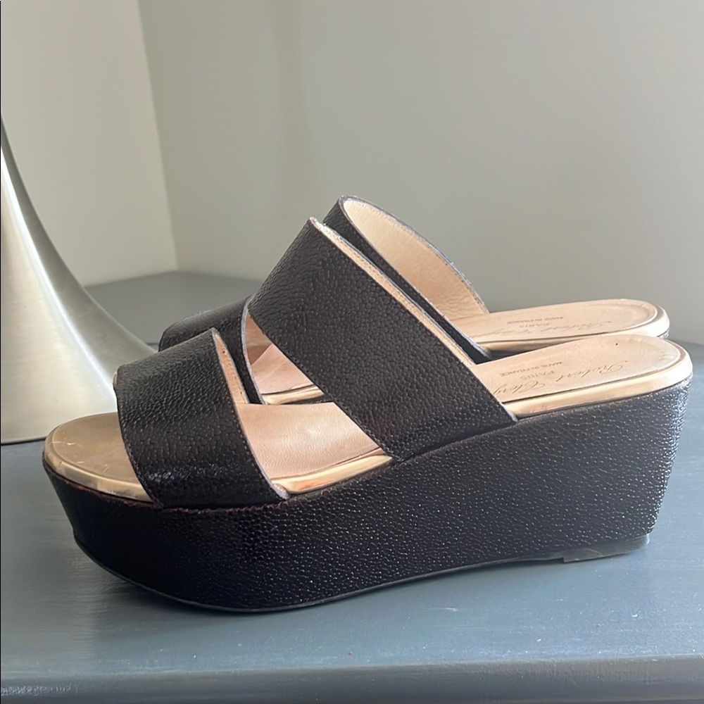 Robert Clergerie brown wedge sandal size 8 - Picture 10 of 10